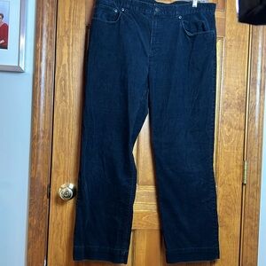 Women's Black Jones New York Size 16 "Today Jean" Corduroy Pants Stretch